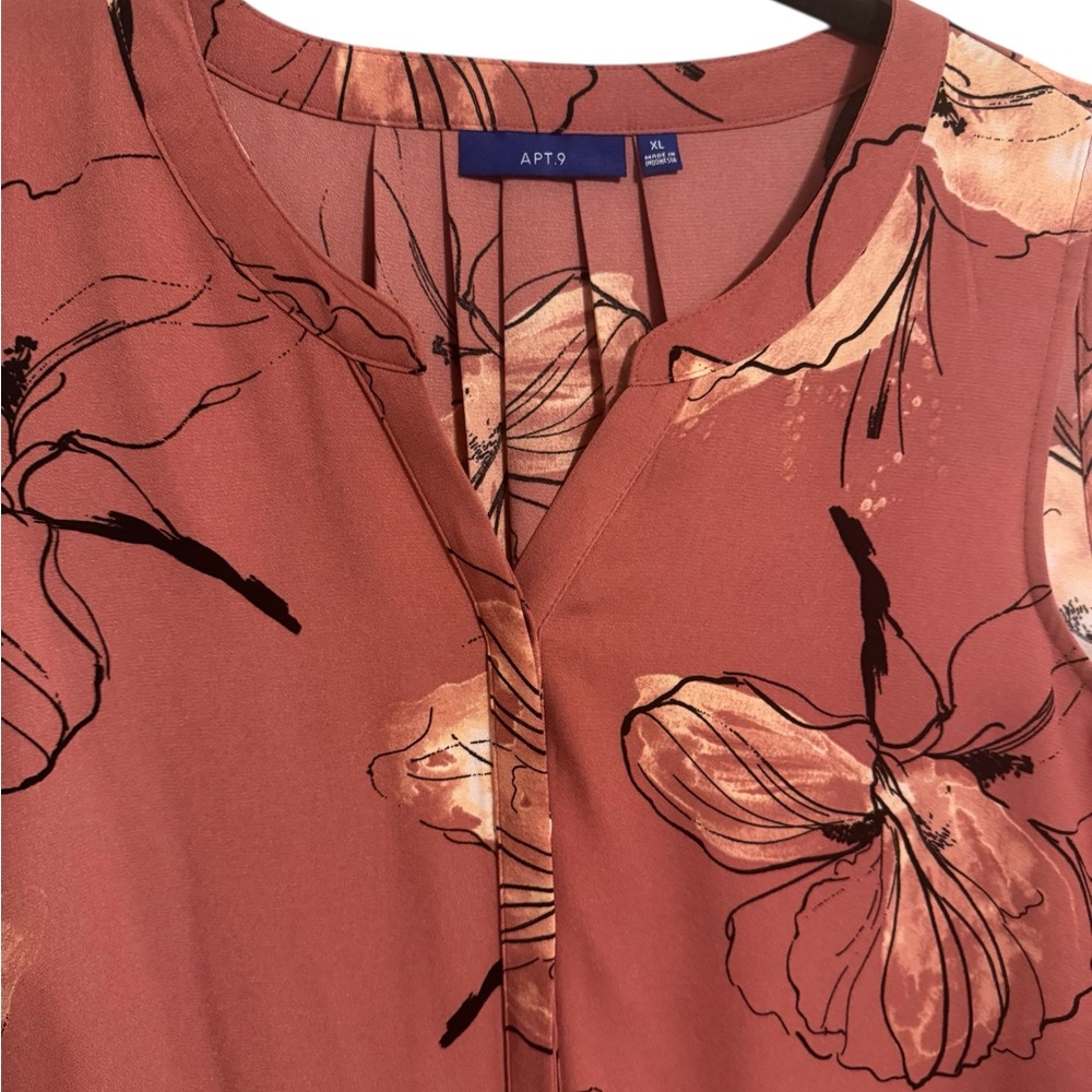 ❤️SUMMER FLORAL PRINT "MAUVE" SLEEVELESS TOP XLARGE #S - Picture 2 of 10